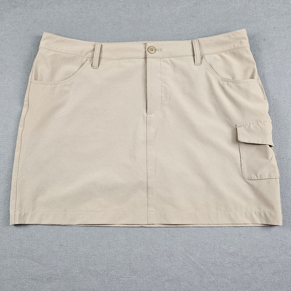 Eddie Bauer Womens Beige Cargo Hiking 
Skort Size 14 Stretch Active Outdoor 5910